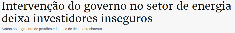 intervenção do governos na energia