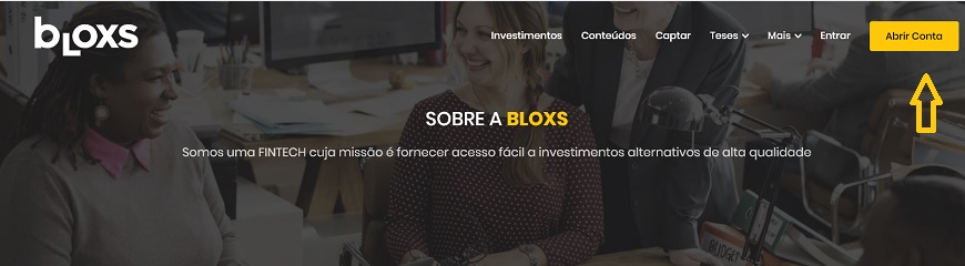 abrir conta na bloxs investimentos
